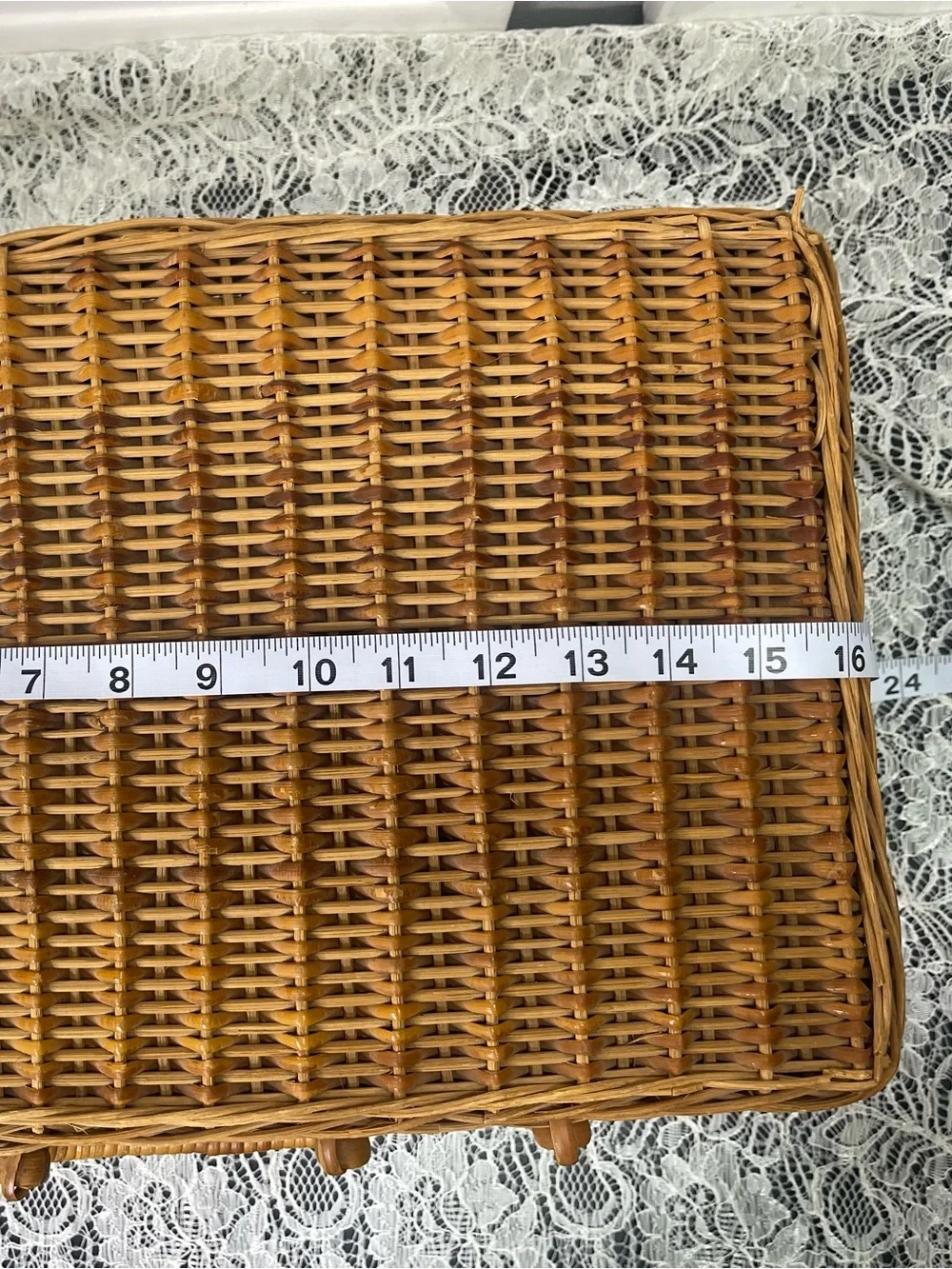 Vintage 1950s Stanhome MCM Picnic Basket Suitcase Set Plates Cups Knives Forks